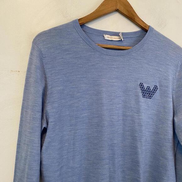 PETER MILLAR light blue merino wool sweater - Picture 3 of 6